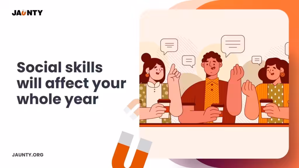 Calendar with social goals marked, showing how social skills impact your entire year