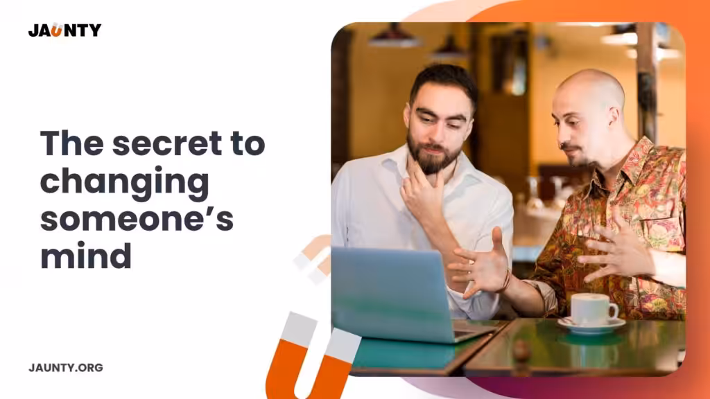 Two people in a thoughtful discussion about persuasion and changing minds