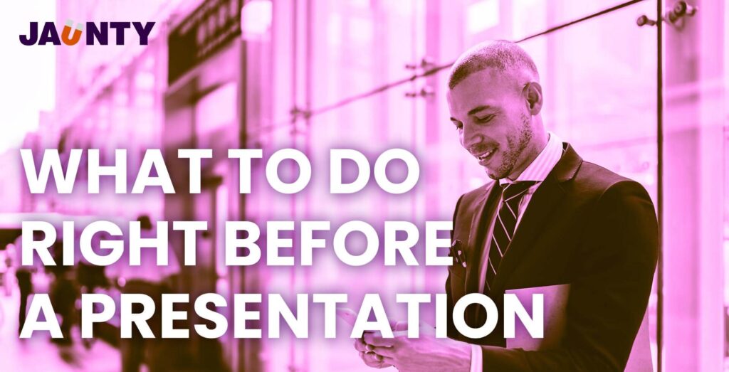 What should you do right before giving a talk?